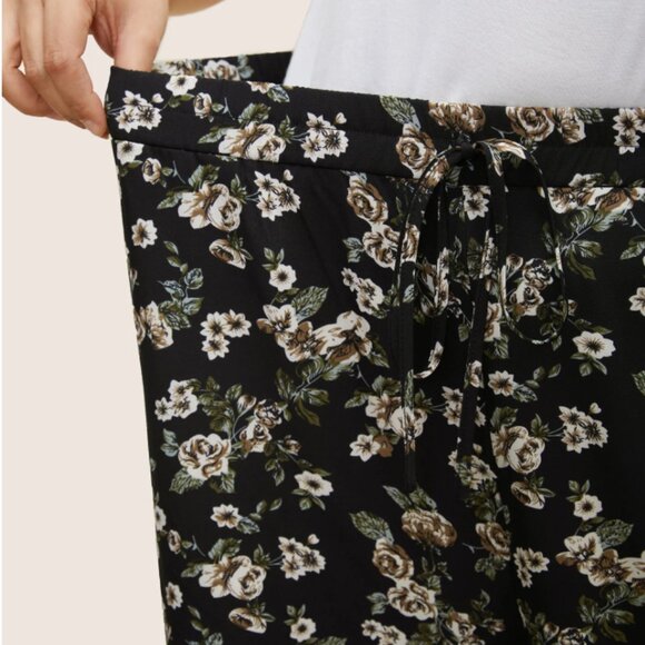 LAST CHANCE - Ditsy Floral Ties Split Hem Wide Leg Pants - Picture 4 of 5